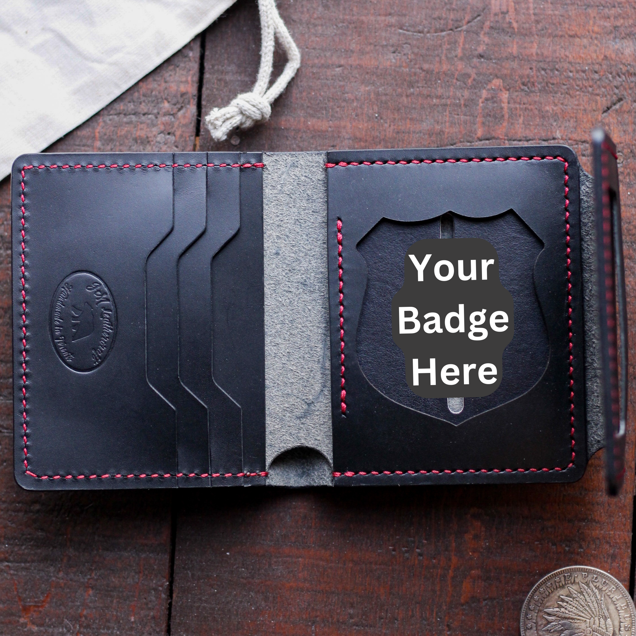 Police Badge Wallet - Trifold Hidden Badge Wallet