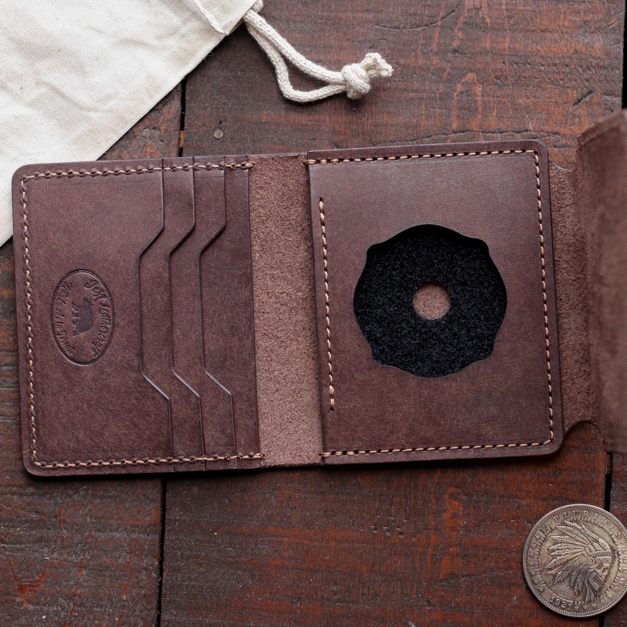 Trifold Full Grain Leather Police Shield Badge Wallet with Custom NYPD –  Double Rivet Leather